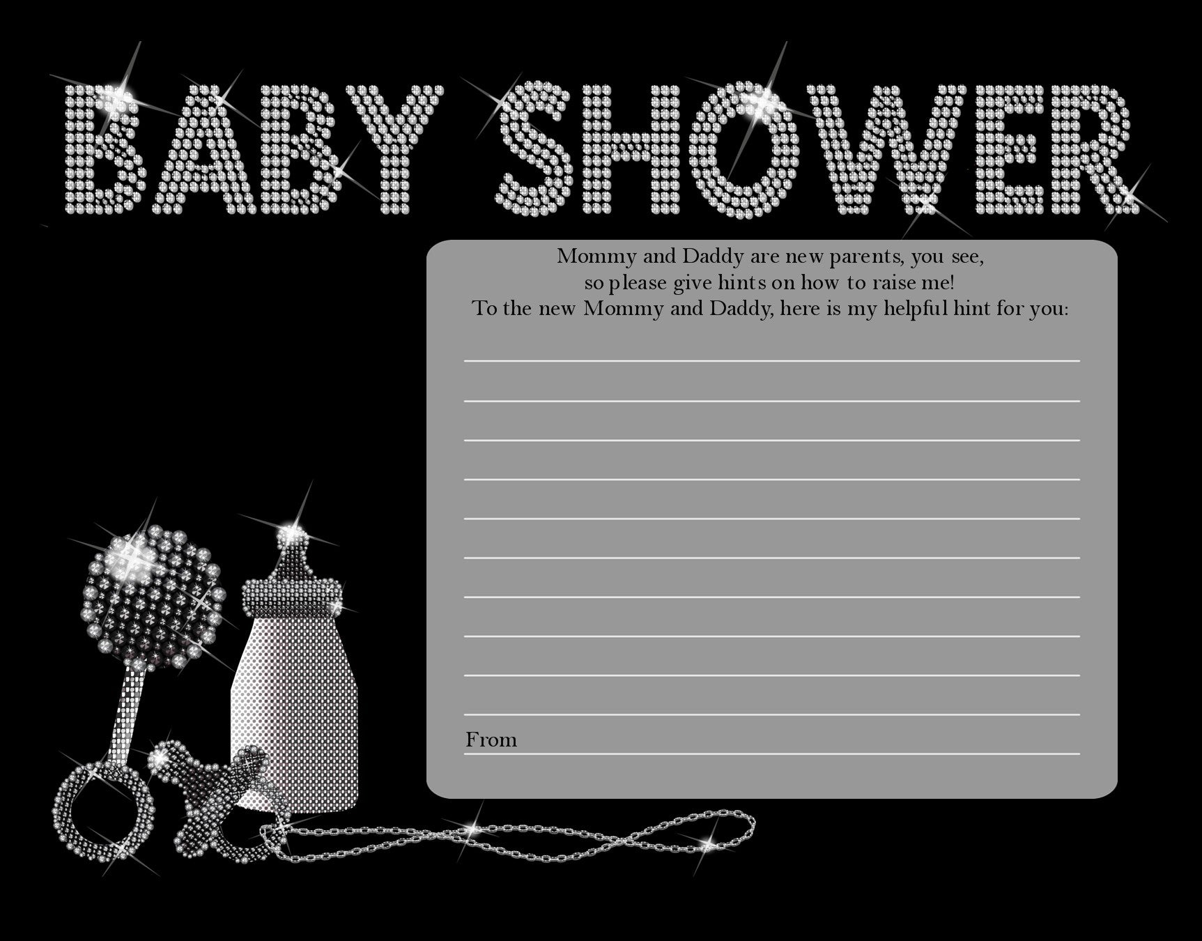 Baby Bling - Baby Shower Notes of Advice