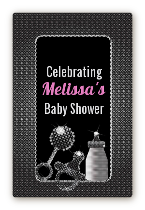 Baby Bling - Custom Large Rectangle Baby Shower Sticker/Labels