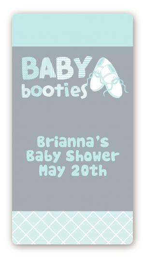 Booties Blue - Custom Rectangle Baby Shower Sticker/Labels