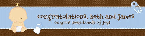 Baby Boy Caucasian - Personalized Baby Shower Banners