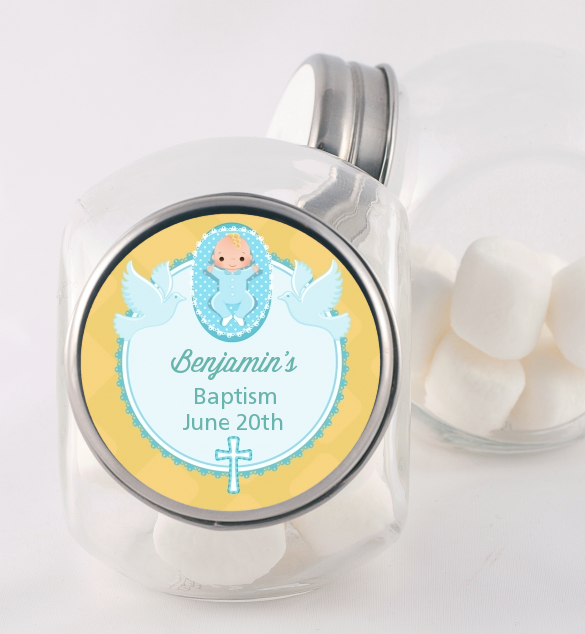 Baby Boy - Personalized Baptism / Christening Candy Jar