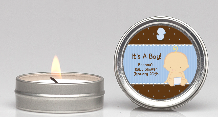 Baby Boy Caucasian - Baby Shower Candle Favors