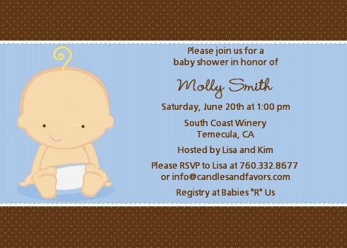 Baby Boy Caucasian - Baby Shower Invitations