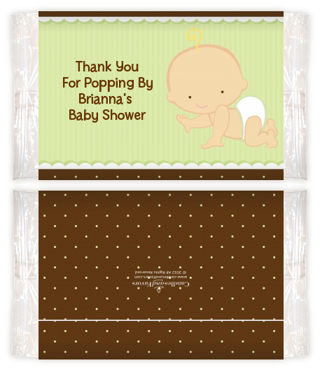 Baby Neutral Caucasian - Personalized Popcorn Wrapper Baby Shower Favors