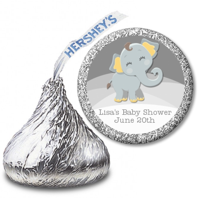 Baby Elephant - Hershey Kiss Baby Shower Sticker Labels