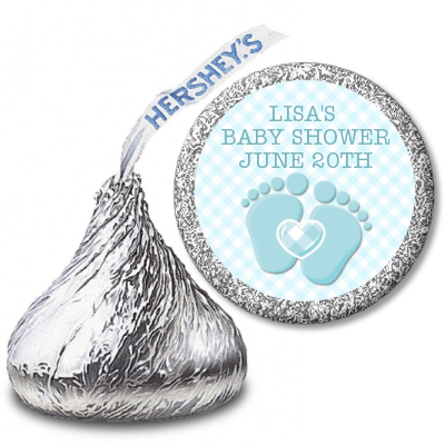 Baby Feet Baby Boy - Hershey Kiss Baby Shower Sticker Labels