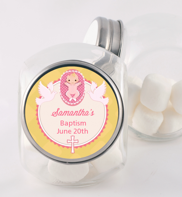 Baby Girl - Personalized Baptism / Christening Candy Jar