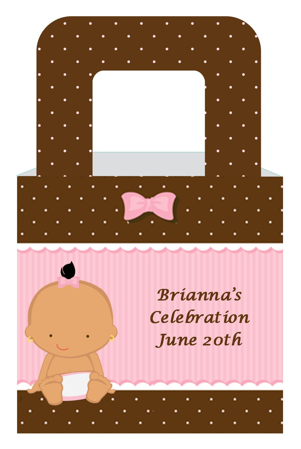Baby Girl Hispanic - Personalized Baby Shower Favor Boxes