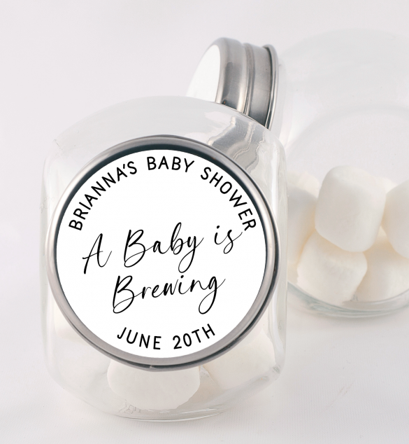 Baby is Brewing - Personalized Baby Shower Candy Jar