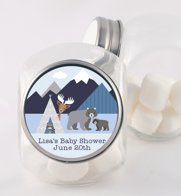 Baby Mountain Trail - Personalized Baby Shower Candy Jar
