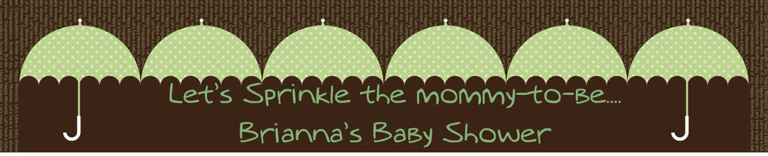 Baby Sprinkle Umbrella Green - Personalized Baby Shower Banners