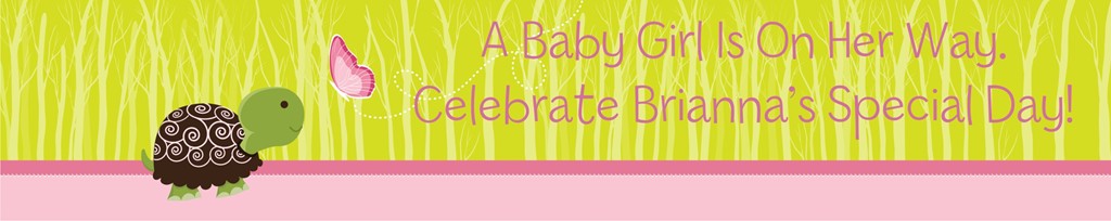 Baby Turtle Pink - Personalized Baby Shower Banners