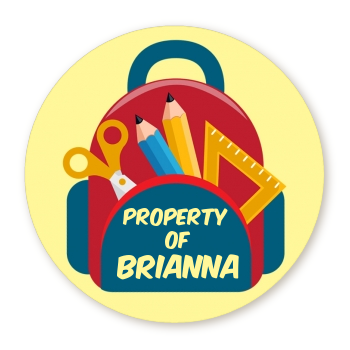 Backpack - Round Personalized School Sticker Labels
