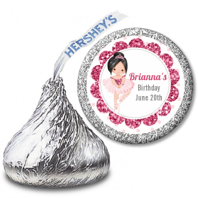 Ballerina - Hershey Kiss Birthday Party Sticker Labels