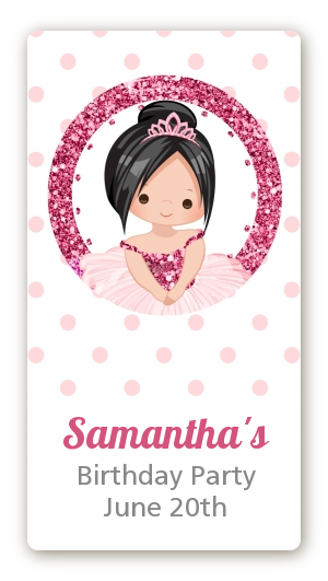 Ballerina - Custom Rectangle Birthday Party Sticker/Labels