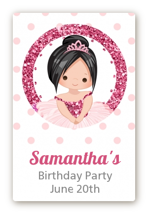 Ballerina - Custom Large Rectangle Birthday Party Sticker/Labels