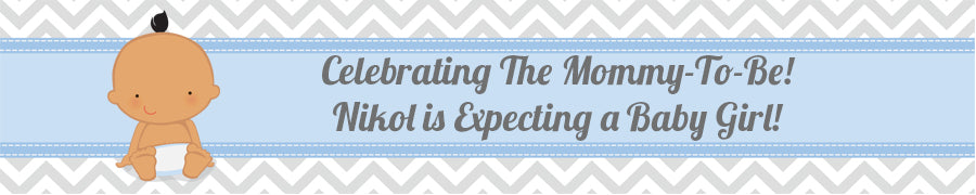 It's A Boy Chevron Hispanic - Personalized Baby Shower Banners