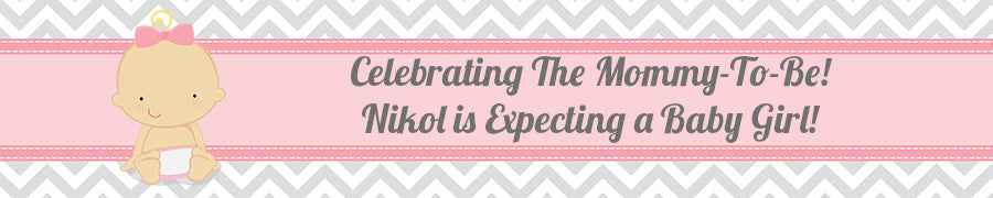 It's A Girl Chevron - Personalized Baby Shower Banners