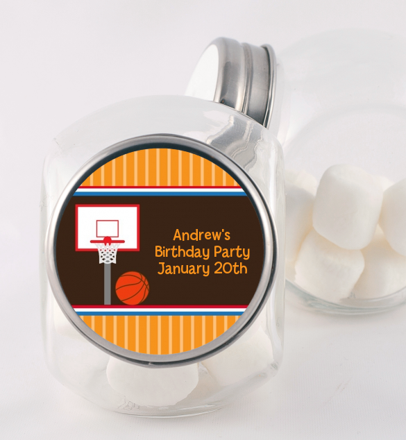 Basketball - Personalized Birthday Party Candy Jar