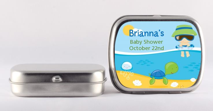 Beach Baby Boy - Personalized Baby Shower Mint Tins