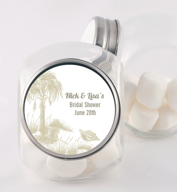 Beach Scene - Personalized Bridal Shower Candy Jar