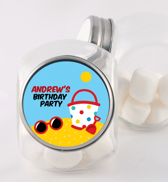 Beach Toys - Personalized Birthday Party Candy Jar