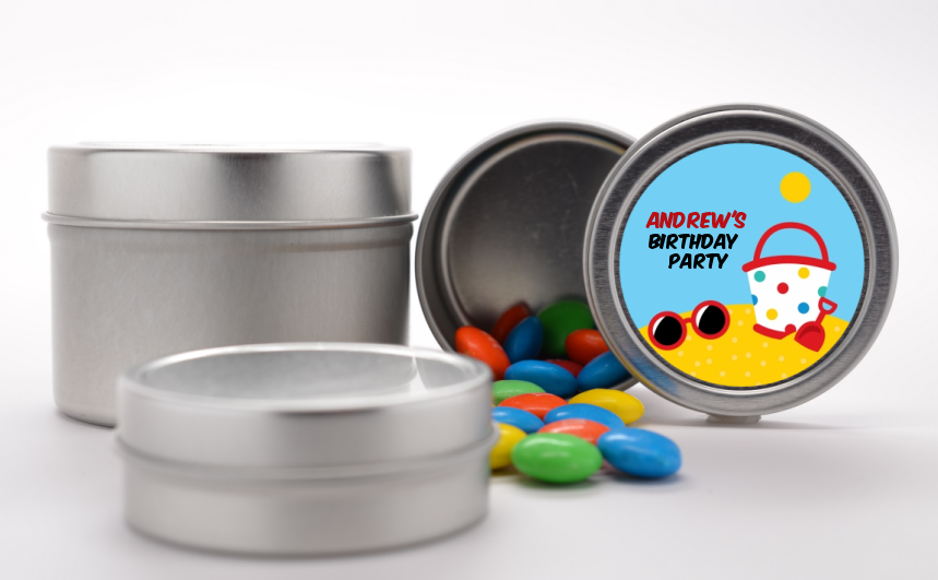 Beach Toys - Custom Birthday Party Favor Tins