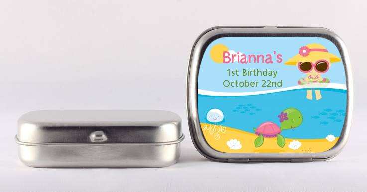 Beach Girl - Personalized Birthday Party Mint Tins