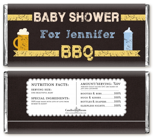 Beer and Baby Talk - Personalized Baby Shower Candy Bar Wrappers