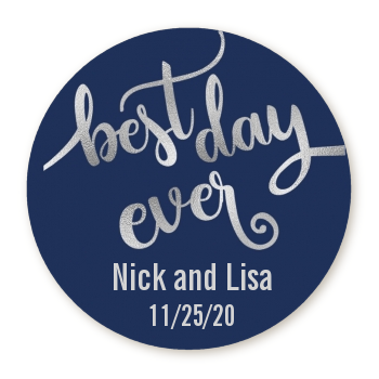 Best Day Ever - Round Personalized Bridal Shower Sticker Labels