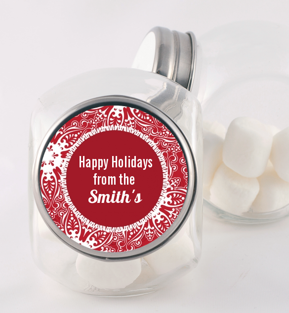 Big Red Snowflake - Personalized Christmas Candy Jar