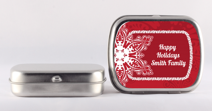 Big Red Snowflake - Personalized Christmas Mint Tins