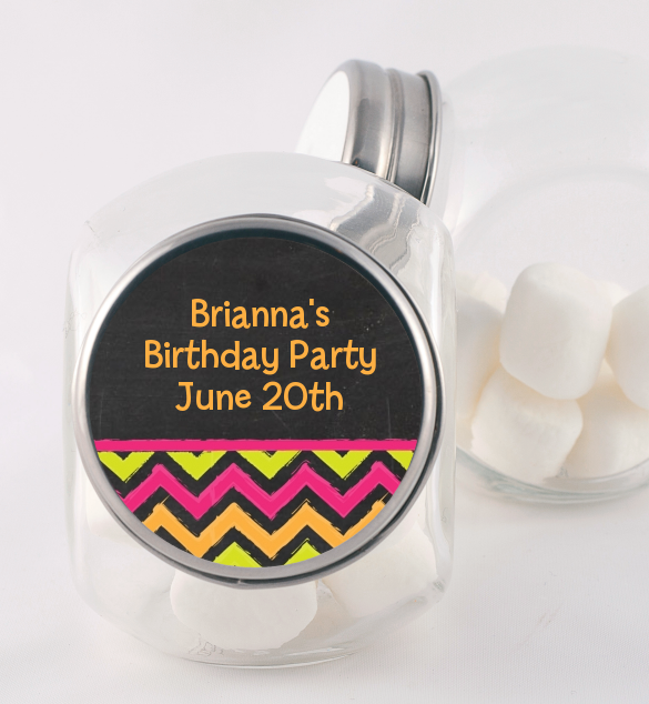 Birthday Girl Chalk Inspired - Personalized Birthday Party Candy Jar