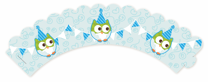 Owl Birthday Boy - Birthday Party Cupcake Wrappers