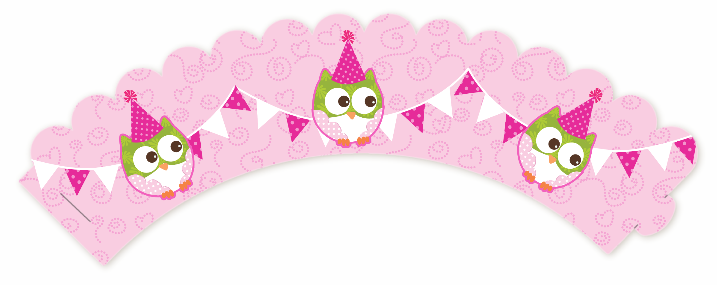 Owl Birthday Girl - Birthday Party Cupcake Wrappers