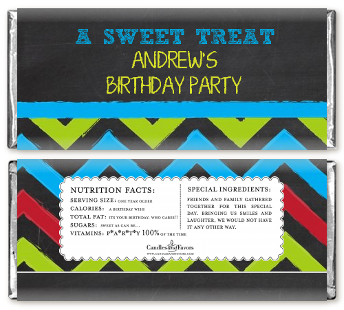 Birthday Boy Chalk Inspired - Personalized Birthday Party Candy Bar Wrappers