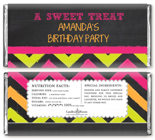 Birthday Girl Chalk Inspired - Personalized Birthday Party Candy Bar Wrappers