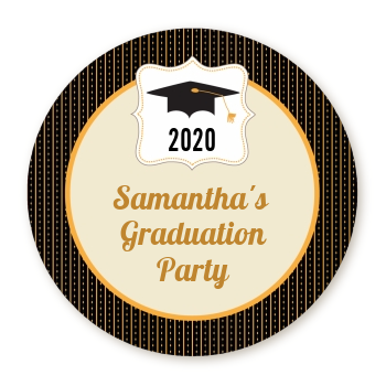 Black & Gold - Personalized Graduation Party Table Confetti