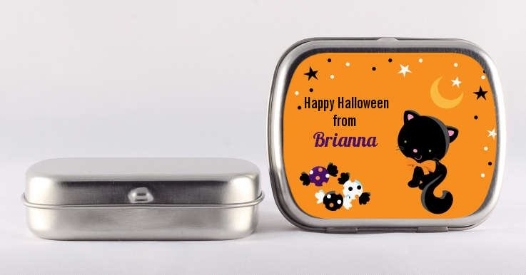 Black Cat - Personalized Halloween Mint Tins