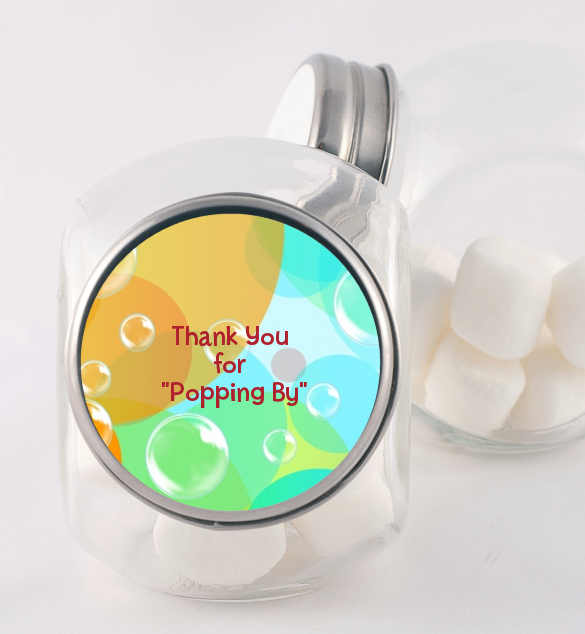 Blowing Bubbles - Personalized Birthday Party Candy Jar