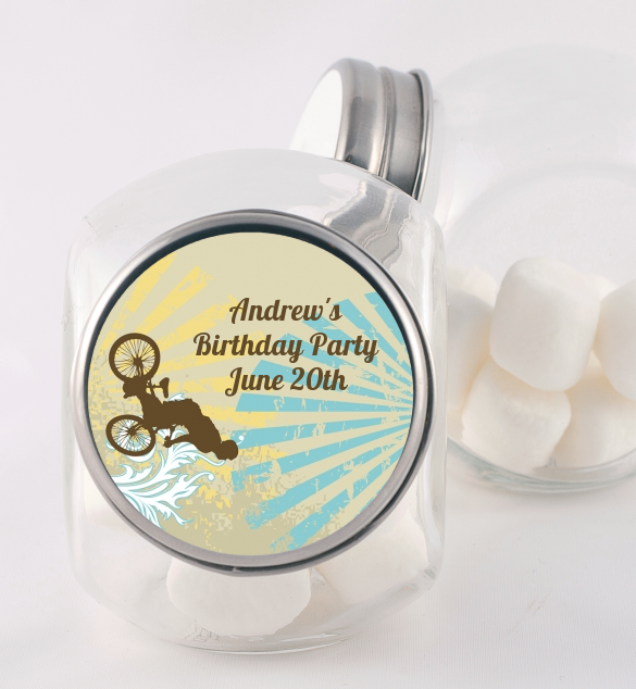 BMX Rider - Personalized Birthday Party Candy Jar