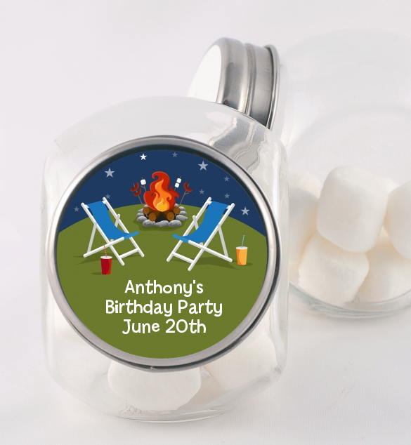 Bonfire - Personalized Birthday Party Candy Jar