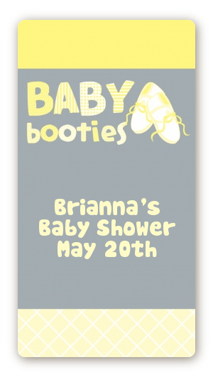 Booties Yellow - Custom Rectangle Baby Shower Sticker/Labels