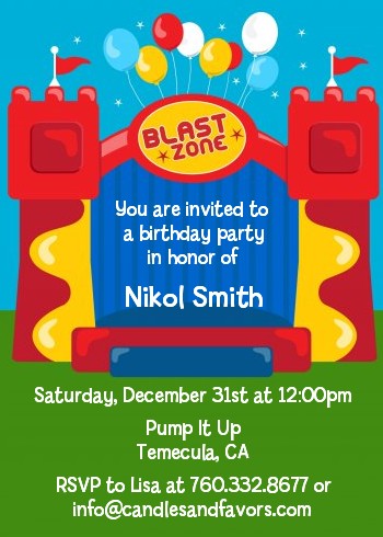 Bounce House - Birthday Party Invitations