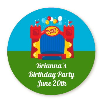 Bounce House - Round Personalized Birthday Party Sticker Labels