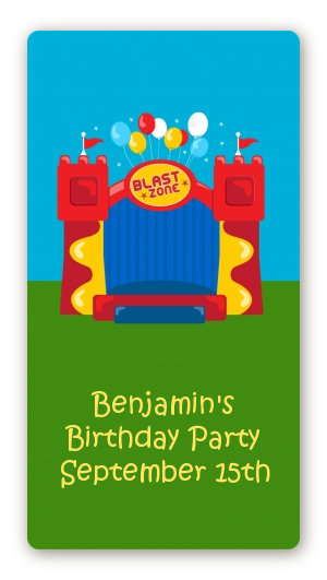 Bounce House - Custom Rectangle Birthday Party Sticker/Labels