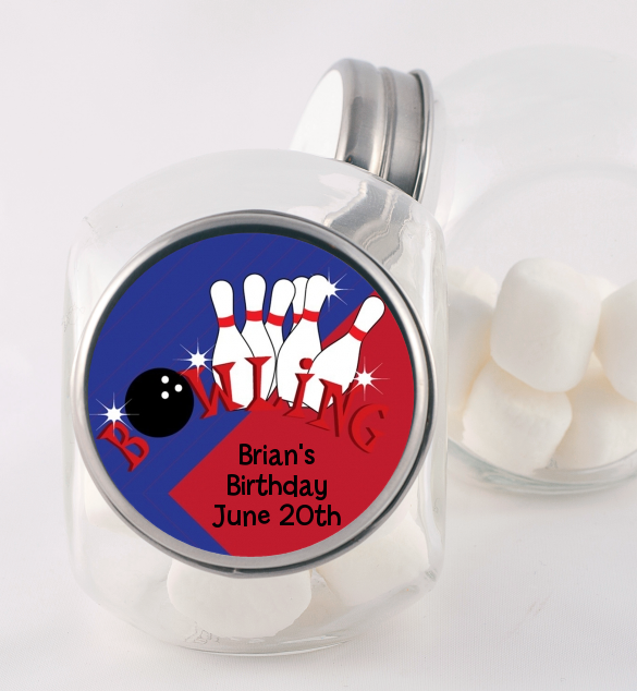 Bowling Boy - Personalized Birthday Party Candy Jar