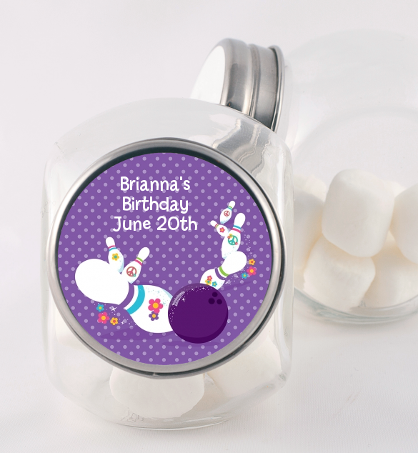 Bowling Party - Personalized Birthday Party Candy Jar