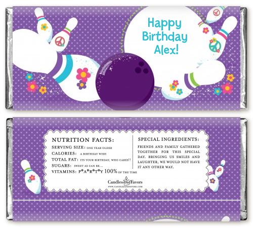 Bowling Party - Personalized Birthday Party Candy Bar Wrappers