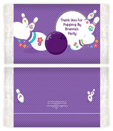 Bowling Party - Personalized Popcorn Wrapper Birthday Party Favors